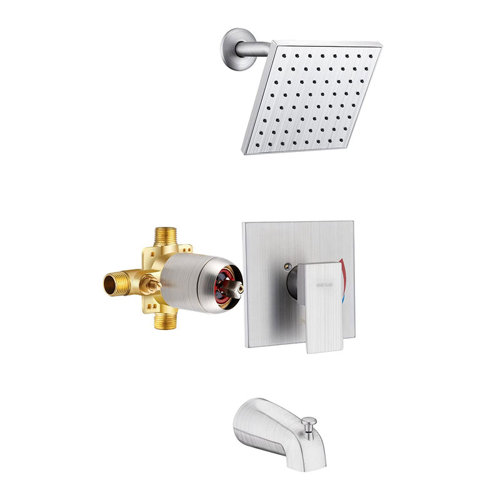 ESNBIA Tub Shower Faucet Set (Valve Included) with 6Inch Rain Shower